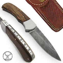 Hunt For Life Marshals Law Damascus Slipjoint Pocket Knife -Knife & Sword 12A2 DM1969 2 55588.1564503649