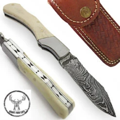 Hunt For Life Range Wars Damascus Handmade Pocket Knife -Knife & Sword 12A5 DM1964 2 96925.1564503641