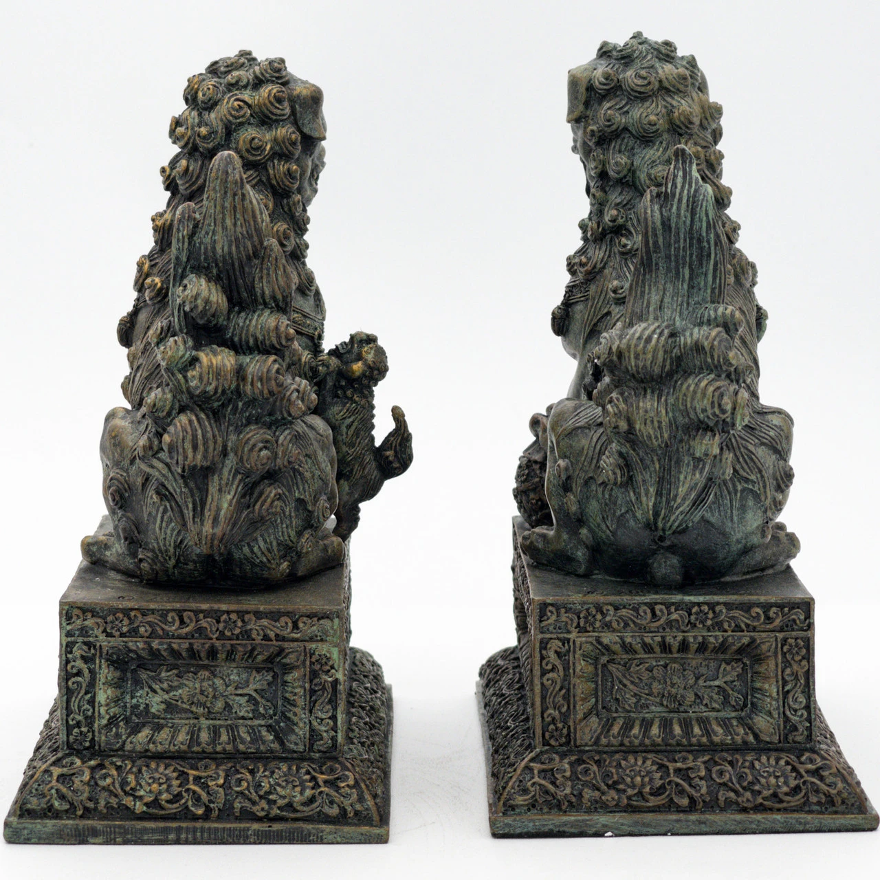 Ancient Guard Chinese Guardian Lion Fu Foo Dog Statuettes Bookends Pair 4 Ancient Guard Chinese Guardian Lion Fu Foo Dog Statuettes Bookends Pair - Image 4