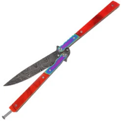 Heavy Duty Whiskey Outlaw Balisong Damascus Knife