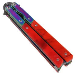 Heavy Duty Whiskey Outlaw Balisong Damascus Knife -Knife & Sword 8BC550PKRB D1 29131.1665284743