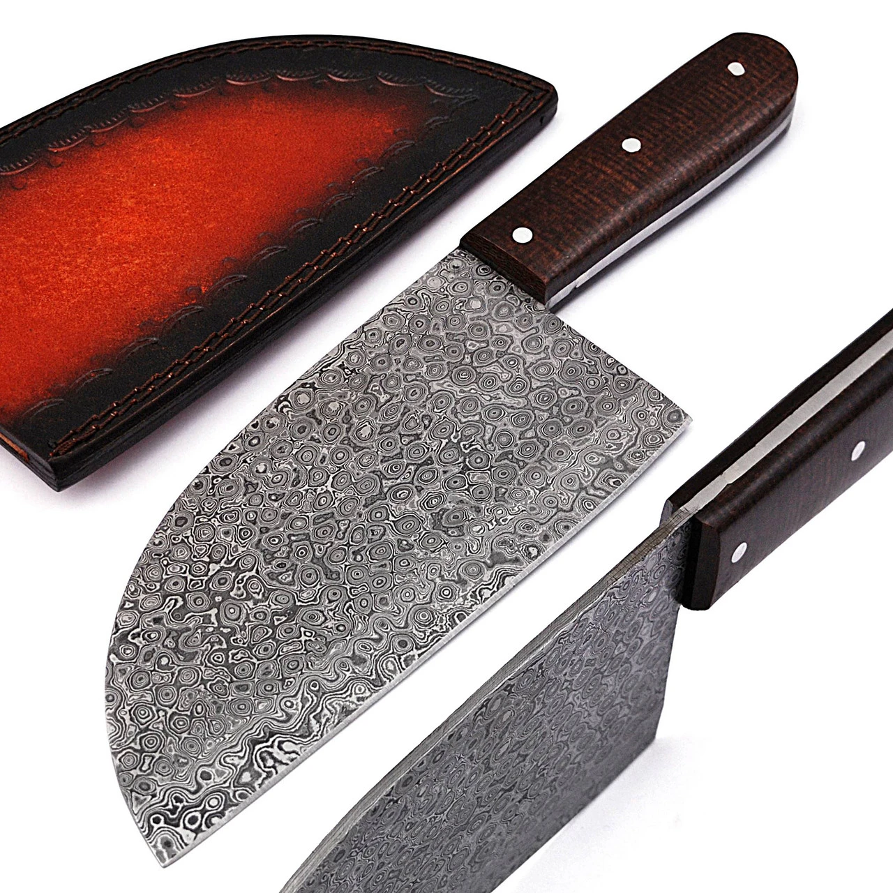 Berdella Handmade Damascus Steel Full Tang Serbian Cleaver Knife 1 Berdella Handmade Damascus Steel Full Tang Serbian Cleaver Knife