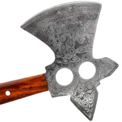Glinting Light Full Tang Hand Forged Heavy Duty Functional Damascus Steel Throwing Axe W/ Genuine Leather Sheath -Knife & Sword AXD3162 06 98581.1693324055