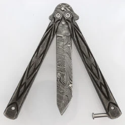 Butterfly Sudden Fatality Tribal Balisong Fanning Knife | Tanto Damascus Steel Blade -Knife & Sword BF2133 D2 02 02561.1691079069