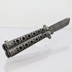 Steel Coal Strike Butterfly Knife | Damascus Steel Tanto Point Blade -Knife & Sword BF2138 D2 05 35014.1691079620