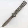Steel Coal Strike Butterfly Knife | Damascus Steel Tanto Point Blade