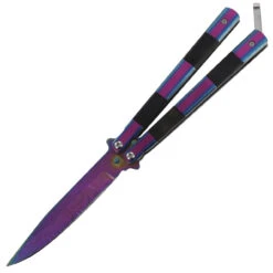 Taste Of Poison Damascus Steel Heavy Duty Fanning Butterfly Knife