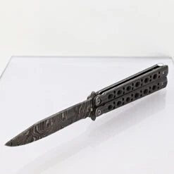 Shattered Without Hesitation Tanto Balisong Butterfly Knife | Damascus Steel Blade | Drop Point -Knife & Sword BF2487 D1 04 12376.1691079836