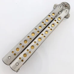 Gold Panning Clip Point Balisong Butterfly Knife Flipper | Damascus Steel Blade | Tanto Point -Knife & Sword BF2489 D2 03 47119.1691079983