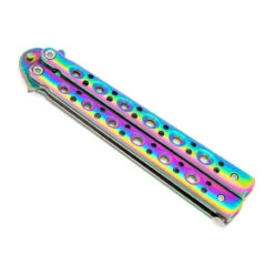 Mutation Warning Balisong Flipper Butterfly Knife | Titanium Damascus | Drop Point Blade -Knife & Sword BF2492 D3 74128.1691160822