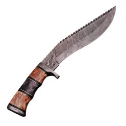 Righteous Victory Damascus Steel Kukri Sawback Machete Hunting Knife With Sheath 9 Righteous Victory Damascus Steel Kukri Sawback Machete Hunting Knife With Sheath -Knife & Sword DHK2270 86333.1595363549