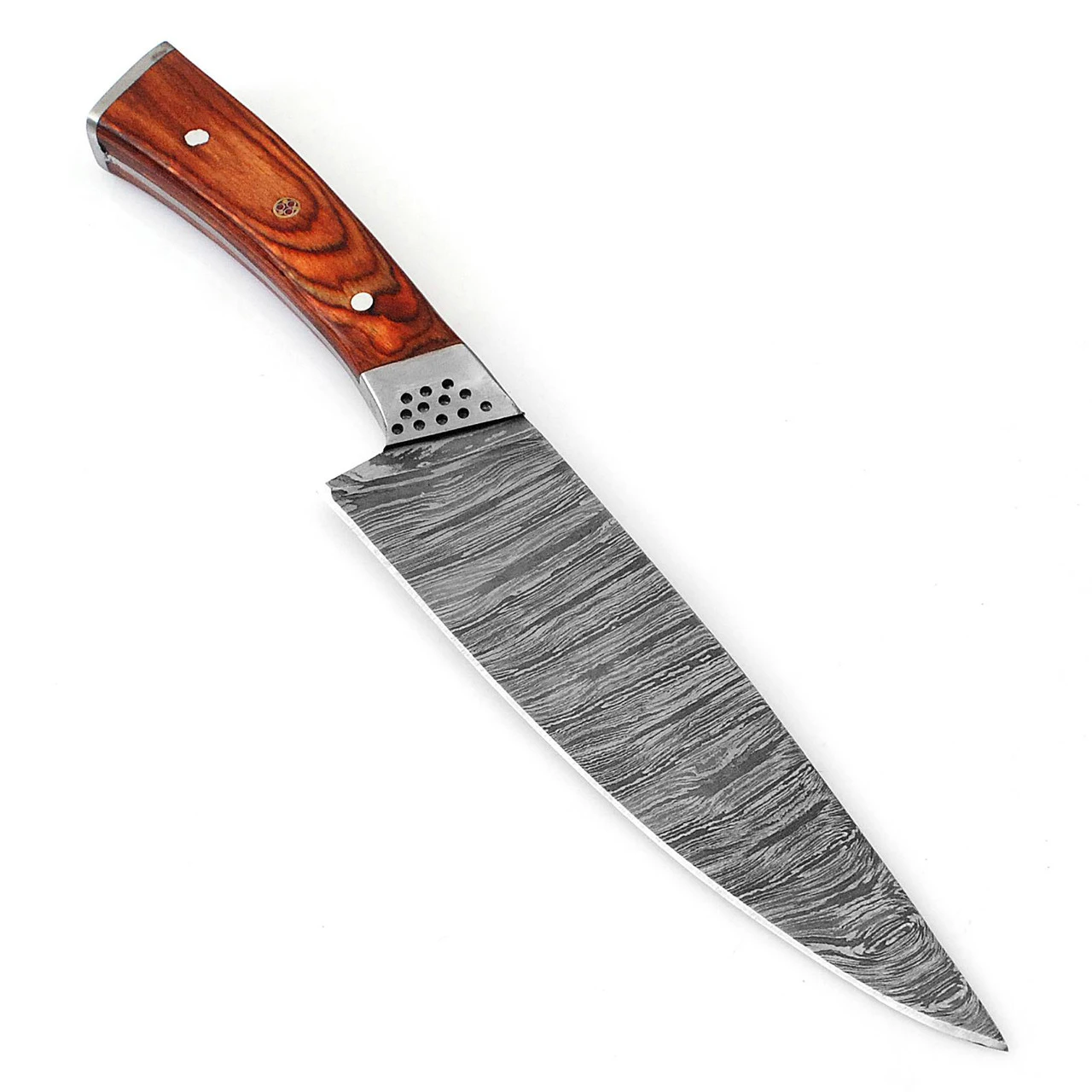 Damascus Steel Full Tang Drop Point Kitchen Chefs Knife 2 Damascus Steel Full Tang Drop Point Kitchen Chefs Knife - Image 2