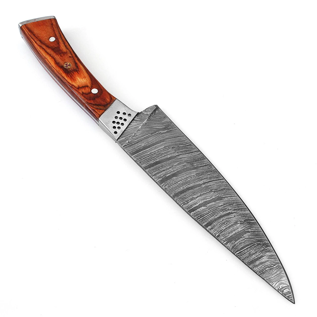 Damascus Steel Full Tang Drop Point Kitchen Chefs Knife 5 Damascus Steel Full Tang Drop Point Kitchen Chefs Knife - Image 5