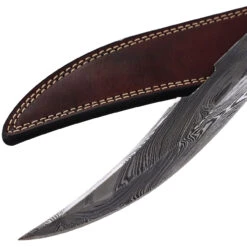 Damascus Steel Collectable Railroad Spike Knife | Locomotive Spike Knife With Leather Sheath -Knife & Sword DHK3012 91530.1669133794