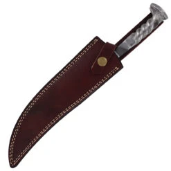 Damascus Steel Collectable Railroad Spike Knife | Locomotive Spike Knife With Leather Sheath -Knife & Sword DHK3012 78733.1669133794