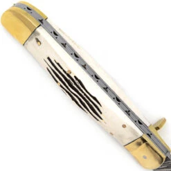 County Line Hand Crafted Damascus Steel Automatic Lever Lock Pocket Knife -Knife & Sword DLL3083 21075.1680623550