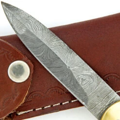Ridges And Valleys Ram Horn Handle Damascus Lever Lock Automatic Knife -Knife & Sword DLV1RAM 84258.1665150098