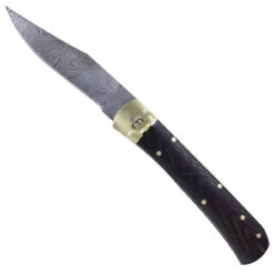 Dark Wood Lullaby Damascus Clip Point Automatic Switchblade Lever Lock Knife -Knife & Sword DLV2789 17654.1651785138