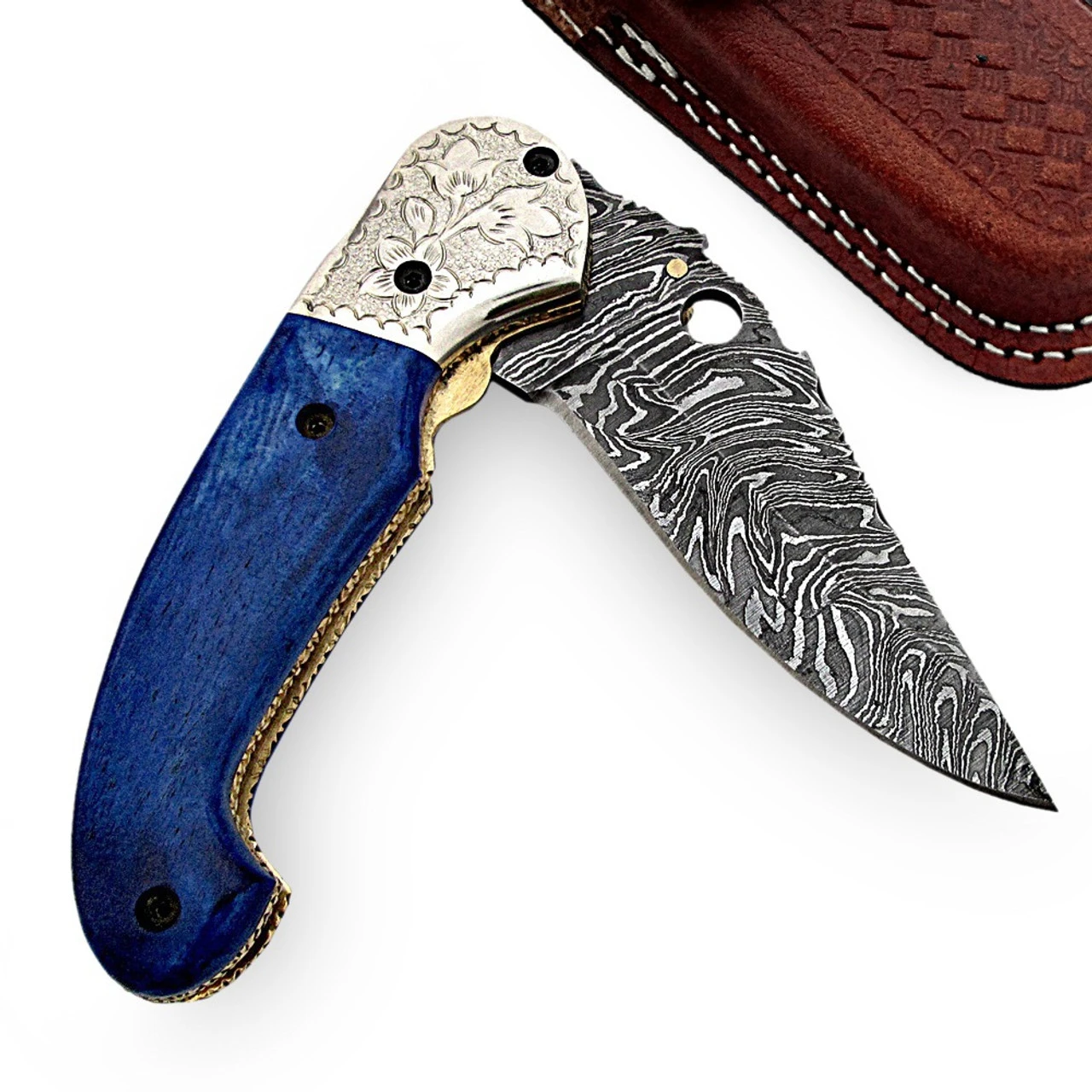 Damascus Steel Ancient Origins Handmade Pocket Knife 1 Damascus Steel Ancient Origins Handmade Pocket Knife