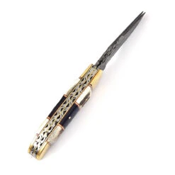 Double Blade Guild Stag Damascus Steel Pocket Knife | Buffalo Horn Insert | -Knife & Sword DM88BF 75367.1642793814