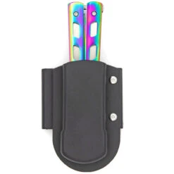 Rainbow Warrior Sunrise Butterfly Knife | Titanium Damascus | Drop Point | Holster Included -Knife & Sword GBS35 68143.1691162881