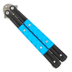 Azure Sky Butterfly Knife With Hard ABS Sheath | Damascus Steel | Drop Point Blade -Knife & Sword GBS40 D1 39810.1691164217