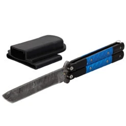 Azure Sky Butterfly Knife With Hard ABS Sheath | Damascus Steel | Tanto Point Blade -Knife & Sword GBS40 D2 04 15166.1691164384