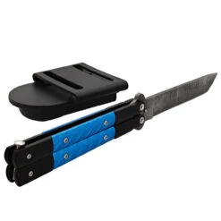 Azure Sky Butterfly Knife With Hard ABS Sheath | Damascus Steel | Tanto Point Blade -Knife & Sword GBS40 D2 05 29934.1691164384