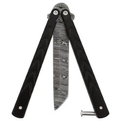 Black Butterfly Balisong Knife With Hard ABS Sheath | Tanto Point Blade | Damascus Steel 10 Black Butterfly Balisong Knife With Hard ABS Sheath | Tanto Point Blade | Damascus Steel -Knife & Sword GBS47 D2 02 42250.1691421665
