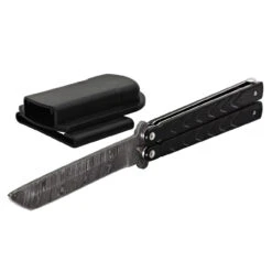 Black Butterfly Balisong Knife With Hard ABS Sheath | Tanto Point Blade | Damascus Steel 8 Black Butterfly Balisong Knife With Hard ABS Sheath | Tanto Point Blade | Damascus Steel -Knife & Sword GBS47 D2 04 44527.1691421665