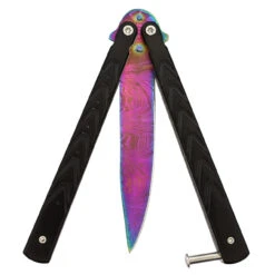 Black Butterfly Balisong Knife With Hard ABS Sheath | Drop Point Blade | Titanium Damascus Steel 9 Black Butterfly Balisong Knife With Hard ABS Sheath | Drop Point Blade | Titanium Damascus Steel -Knife & Sword GBS47 D3 02 64619.1691423175