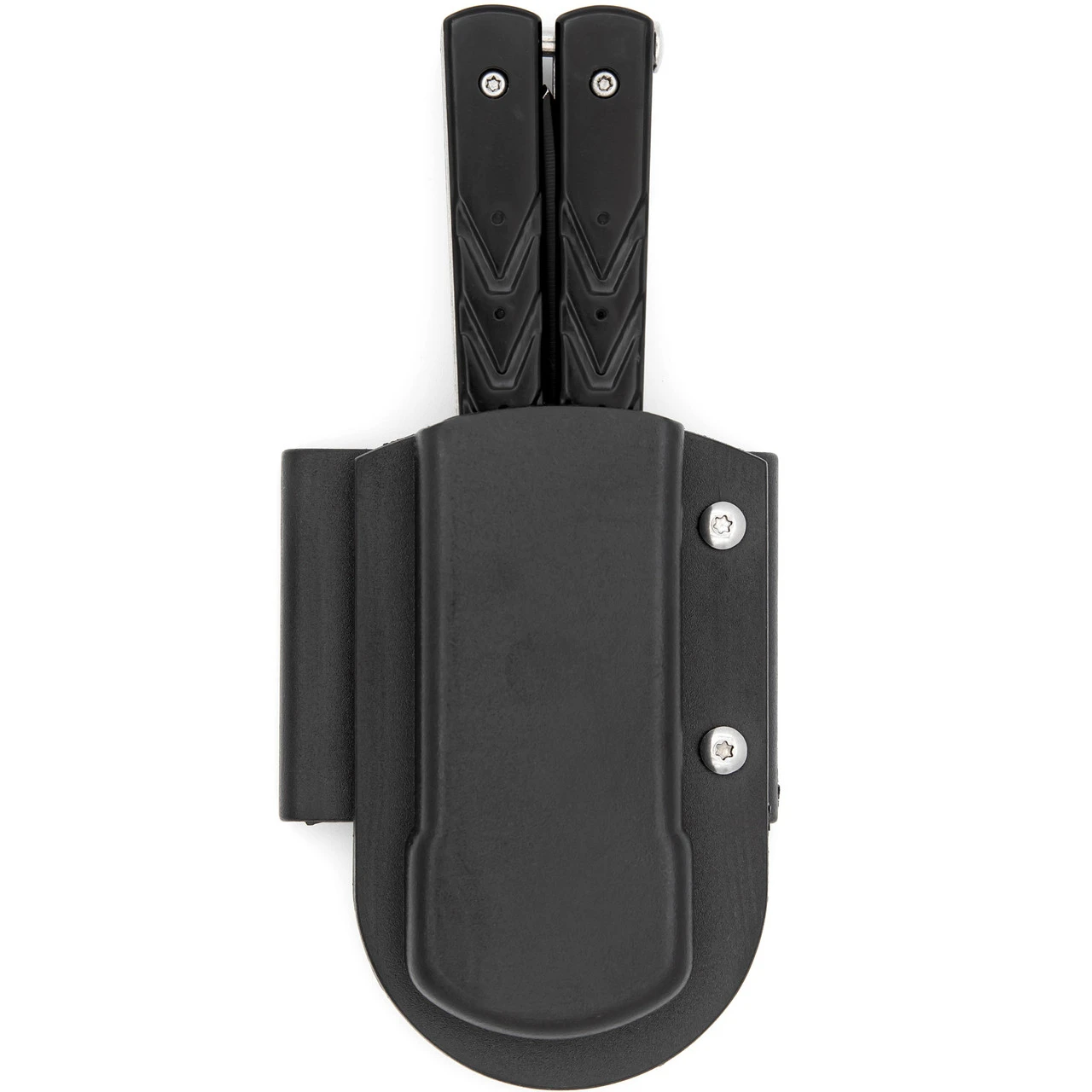 Black Butterfly Balisong Knife With Hard ABS Sheath | Tanto Point Blade | Damascus Steel 6 Black Butterfly Balisong Knife With Hard ABS Sheath | Tanto Point Blade | Damascus Steel - Image 6