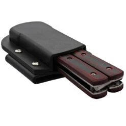 Micarta Simple Butterfly Red & Black Knife W/ ABS Belt Holster | Damascus Steel Blade | Drop Point -Knife & Sword GBS49 D1 05 59555.1691424367