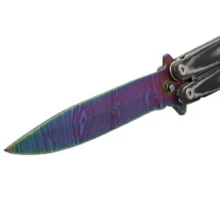 Micarta Simple Butterfly Black Knife | Titanium Damascus Steel Blade | Drop Point -Knife & Sword GBS50 D3 01 74651.1691434198