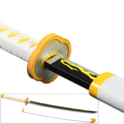 Art Of Thunder Yellow Nichirin Katana | Kimetsu No Yaiba Agatsuma Zenitsu Replica Polyurethane Foam Sword -Knife & Sword HF1114 47578.1665760293