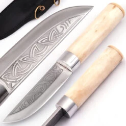 Scandinavian Style Bone Handle Viking Knife