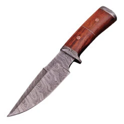 Oracle Woodsman Damascus Steel Hunting Knife Wooden Handle Sheath Included -Knife & Sword HKD2269 32694.1595347991