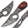 Dewdrop Damascus Steel Full Tang Deer Skinner Knife With Finger Hole