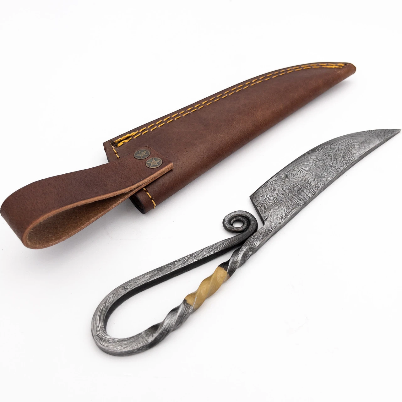 Table Of Kings Medieval Full Tang Damascus Knife 2 Table Of Kings Medieval Full Tang Damascus Knife - Image 2