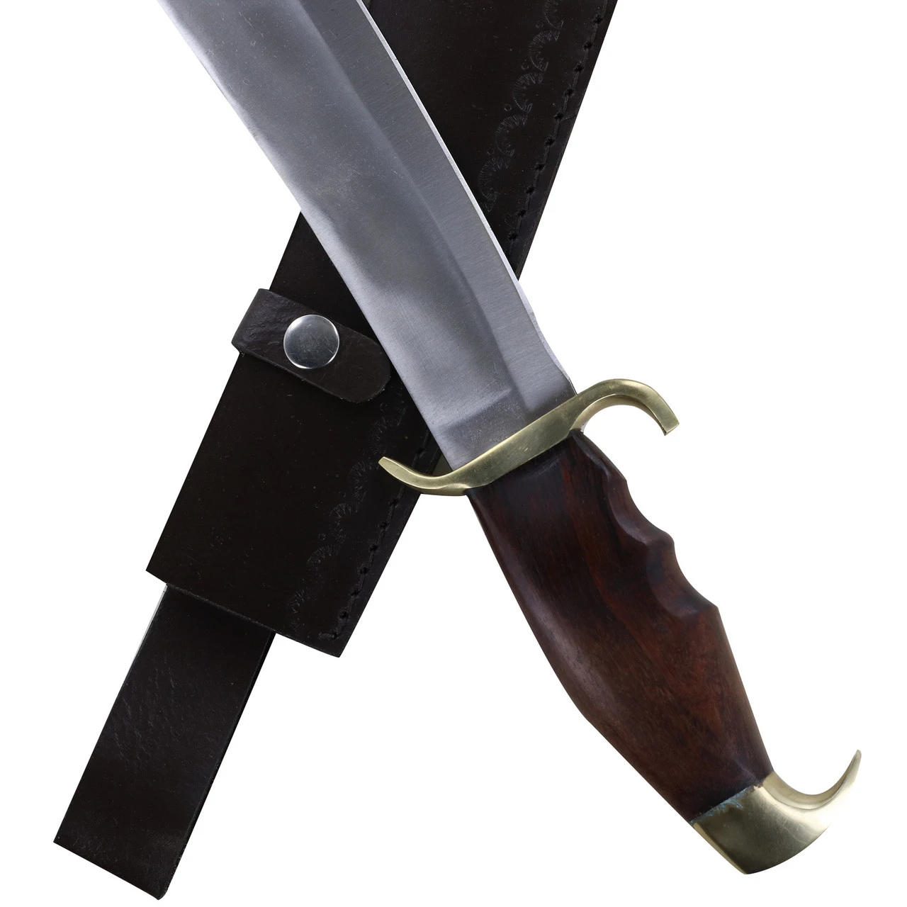 Persian Warrior Arabian Short Scimitar Sword W/ Leather Sheath 3 Persian Warrior Arabian Short Scimitar Sword W/ Leather Sheath - Image 3