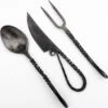 Orange Glow 3PC Set Medieval Iron Silverware Fork, Spoon, And Knife
