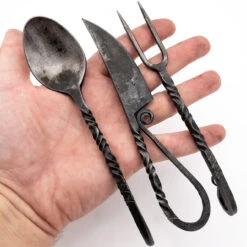 Orange Glow 3PC Set Medieval Iron Silverware Fork, Spoon, And Knife -Knife & Sword HKP2899 88687.1655846526