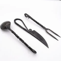 Orange Glow 3PC Set Medieval Iron Silverware Fork, Spoon, And Knife -Knife & Sword HKP2899 92201.1655846526