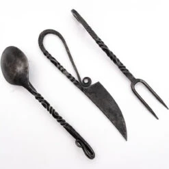 Orange Glow 3PC Set Medieval Iron Silverware Fork, Spoon, And Knife -Knife & Sword HKP2899 38421.1655846526