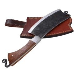 Compliments To The Chef Kitchen Cleaver | Full Tang Indoor/Outdoor Cooking Camping Functional Hand Forged Carbon Steel Blade -Knife & Sword HKP3006 87651.1675805552