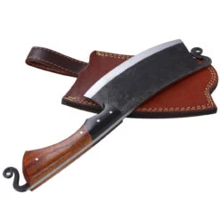 Compliments To The Chef Kitchen Cleaver | Full Tang Indoor/Outdoor Cooking Camping Functional Hand Forged Carbon Steel Blade -Knife & Sword HKP3007 11704.1675805552