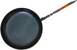 Convenient Company Medieval Folding Functional Camping Hiking Heavy Duty Food Prep Outdoor Cookware Kitchenware Frying Pan W/ Wood Handle