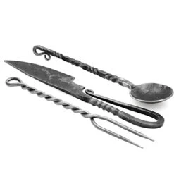 Medieval Inspired Outdoor Camping Dinnerware Utensil Set | Leather Carrying Case Included -Knife & Sword HKP3064 20184.1687524063