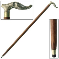 Brass Elephant Head Sheesham Grip Cane -Knife & Sword IN10107 85914.1564501839
