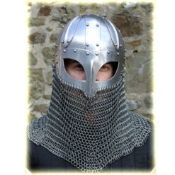 Viking Helmet Battle Armor 16G Steel And Chainmail -Knife & Sword IN2215 67227.1564501271